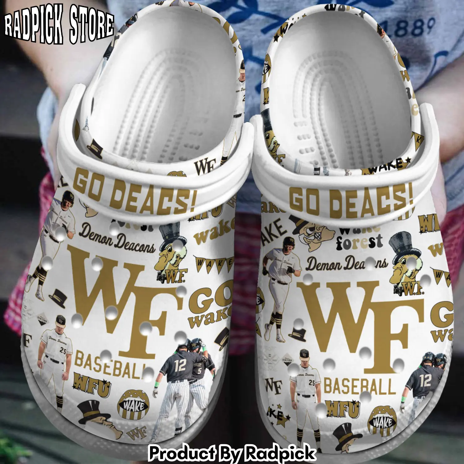 Radpick premium wake forest demon deacons ncaa sport clogs shoes comfortable for men women rp6522022